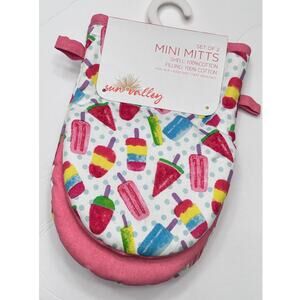 Mini Oven Mitts Set of 2 Popsicle Graphic NEW